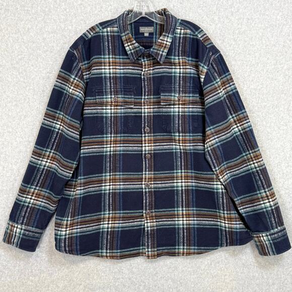 LL Bean Signature 1933 Slim Fit Chamois Cloth Shirt Size XXXL R Cabincore Heavy - Picture 1 of 16